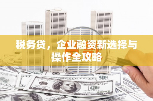 余干税务贷，企业融资新选择与操作全攻略