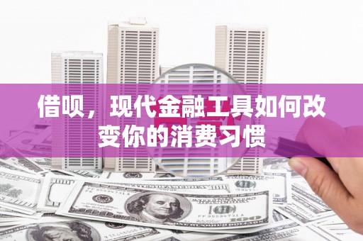 余干借呗，现代金融工具如何改变你的消费习惯