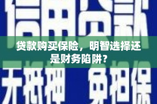 余干贷款购买保险，明智选择还是财务陷阱？