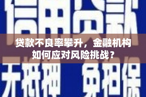 余干贷款不良率攀升，金融机构如何应对风险挑战？
