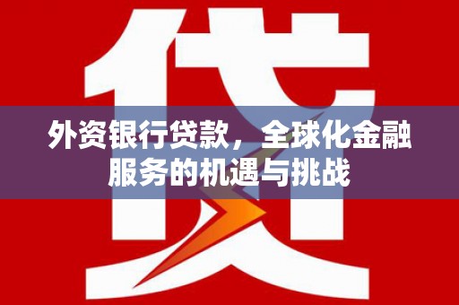 余干外资银行贷款，全球化金融服务的机遇与挑战