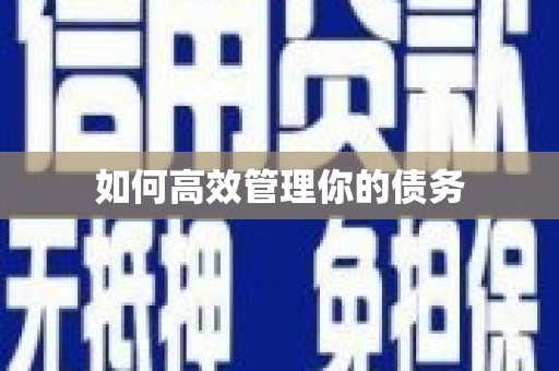 余干如何高效管理你的债务